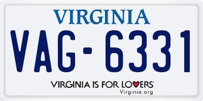VA license plate VAG6331