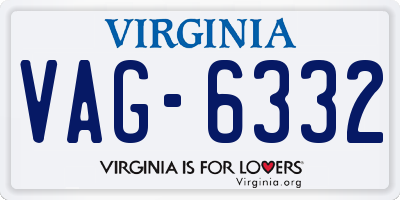 VA license plate VAG6332