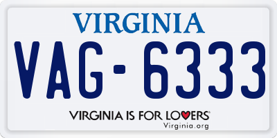 VA license plate VAG6333