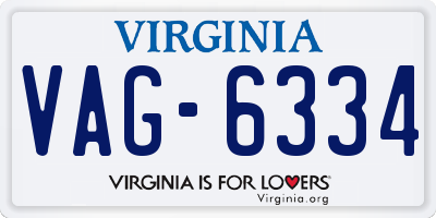 VA license plate VAG6334