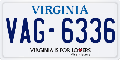 VA license plate VAG6336