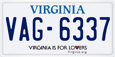 VA license plate VAG6337