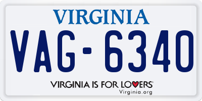 VA license plate VAG6340