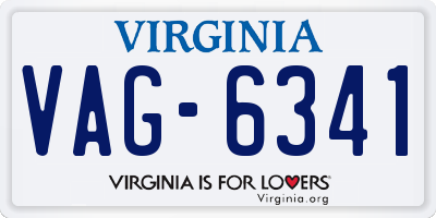 VA license plate VAG6341