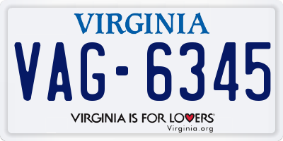 VA license plate VAG6345