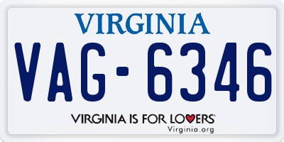VA license plate VAG6346