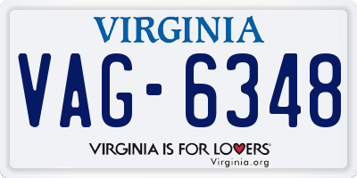 VA license plate VAG6348