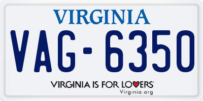 VA license plate VAG6350