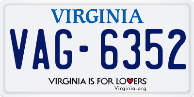 VA license plate VAG6352