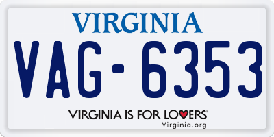VA license plate VAG6353