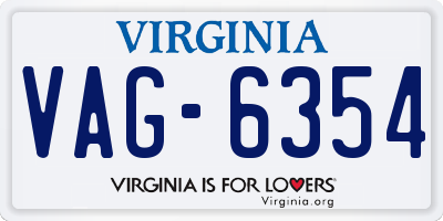 VA license plate VAG6354