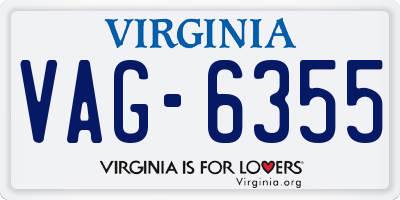 VA license plate VAG6355