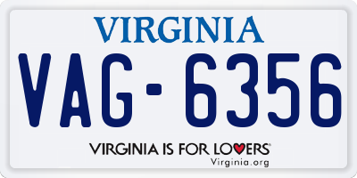 VA license plate VAG6356
