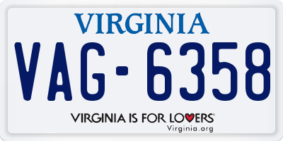 VA license plate VAG6358