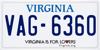 VA license plate VAG6360