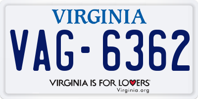 VA license plate VAG6362