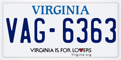 VA license plate VAG6363