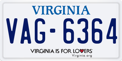 VA license plate VAG6364