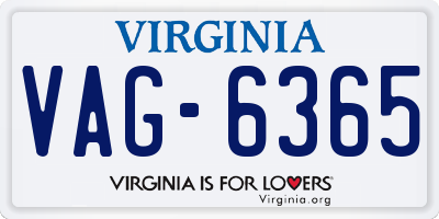 VA license plate VAG6365