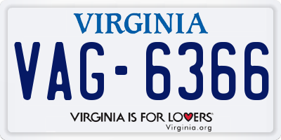 VA license plate VAG6366