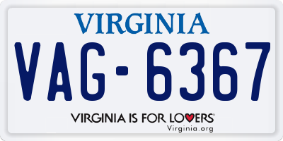 VA license plate VAG6367