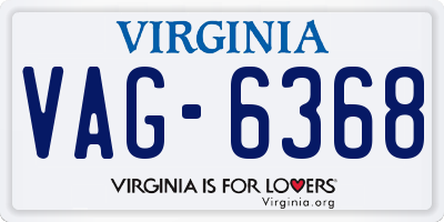 VA license plate VAG6368