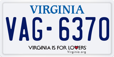 VA license plate VAG6370