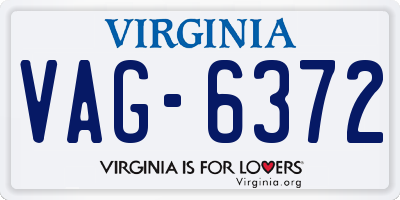 VA license plate VAG6372