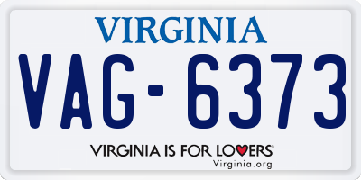 VA license plate VAG6373