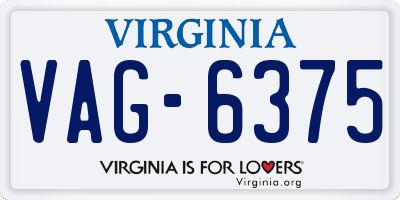 VA license plate VAG6375