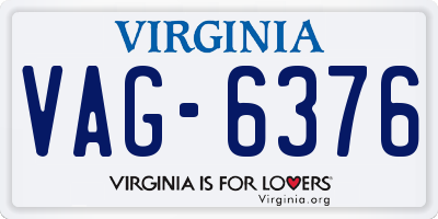 VA license plate VAG6376