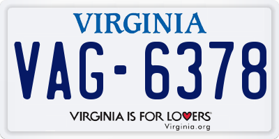 VA license plate VAG6378