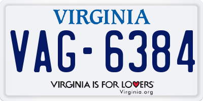 VA license plate VAG6384