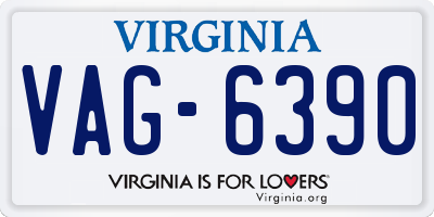 VA license plate VAG6390
