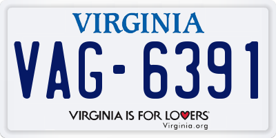 VA license plate VAG6391