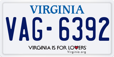 VA license plate VAG6392