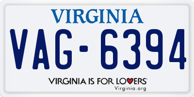 VA license plate VAG6394