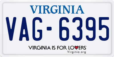 VA license plate VAG6395