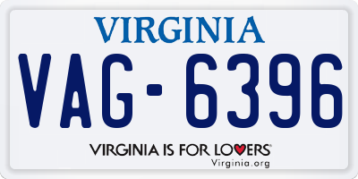 VA license plate VAG6396
