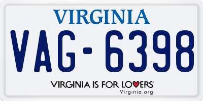 VA license plate VAG6398