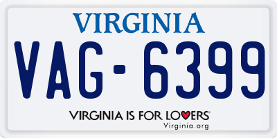 VA license plate VAG6399