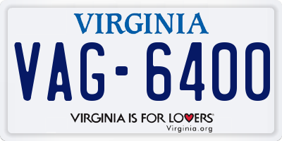 VA license plate VAG6400