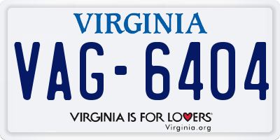 VA license plate VAG6404