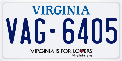 VA license plate VAG6405