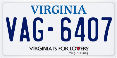 VA license plate VAG6407