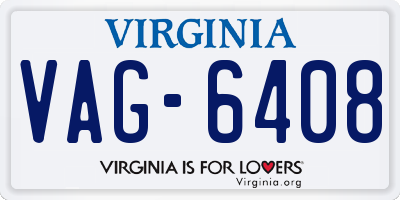 VA license plate VAG6408