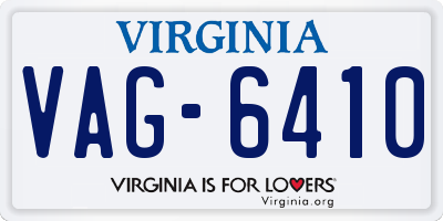 VA license plate VAG6410