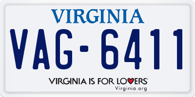 VA license plate VAG6411