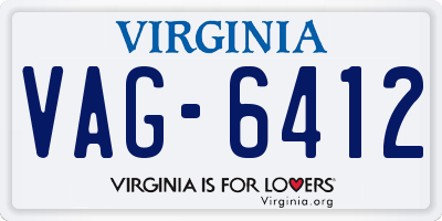 VA license plate VAG6412