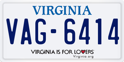VA license plate VAG6414